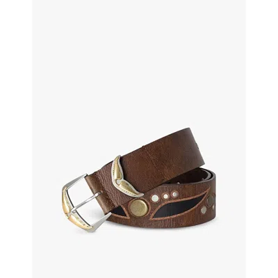 Zadig & Voltaire Womens Heritage Jane Stud-embellished Leather Belt