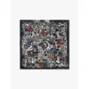Zadig & Voltaire Womens Ink Blondie Graphic-print Silk Scarf In Ink