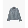 Zadig & Voltaire Litchi Cuir Lisse Leather Jacket In Iron