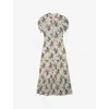 Zadig & Voltaire Razy Soft Bouquet Maxi Dress In Mastic