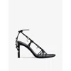 Zadig & Voltaire Zadig&voltaire Women's Noir Alana Charm-embellished Heeled Leather Sandals