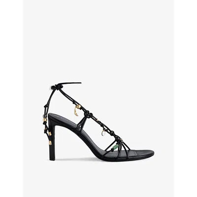 Zadig & Voltaire Zadig&voltaire Womens Noir Alana Charm-embellished Heeled Leather Sandals