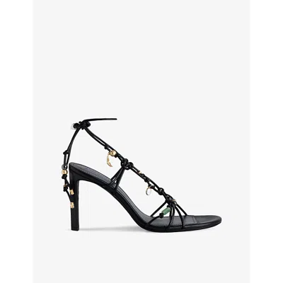 Zadig & Voltaire Zadig&voltaire Women's Noir Alana Charm-embellished Heeled Leather Sandals In Black