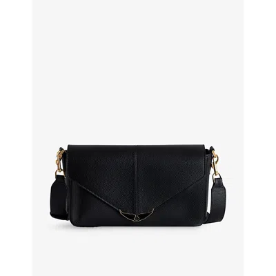 Zadig & Voltaire Womens Noir Borderline Wing-embellished Leather Cross-body Bag