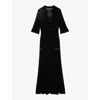 Zadig & Voltaire Womens Noir Memphis Crochet-knit Organic-cotton Maxi Dress