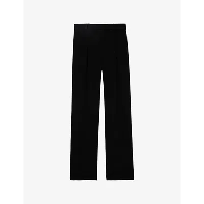 Zadig & Voltaire Zadig&voltaire Womens Noir Pura Wide-leg Mid-rise Crepe Trousers