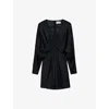 Zadig & Voltaire Rooth Satin Mini Dress In Noir