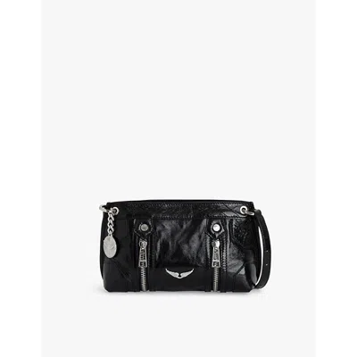 Zadig & Voltaire Womens Noir Sunny Mood Stud-embellished Leather Shoulder Bag In Noir