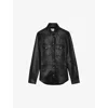 ZADIG & VOLTAIRE ZADIG&VOLTAIRE WOMEN'S NOIR THELMA TWO-POCKET LEATHER SHIRT