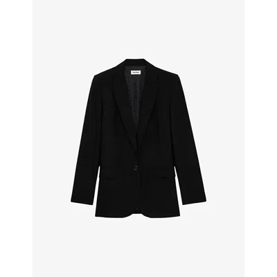 Zadig & Voltaire Zadig&voltaire Womens Noir Valse Diamante-embellished Single-breasted Stretch-woven Blazer