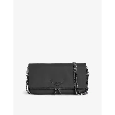 Zadig & Voltaire Womens Road Rock Grained Leather Clutch In Road