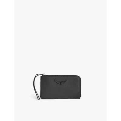 Zadig & Voltaire Womens Road Zv Logo-plaque Leather Cardholder