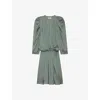 Zadig & Voltaire Zadig&voltaire Women's Treillis Ruz Wrap-neck Long-sleeve Satin Mini Dress