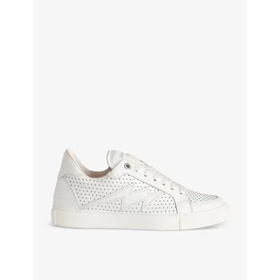 Zadig & Voltaire Zadig&voltaire Womens Blanc Zv1747 La Flash Leather Low-top Trainers