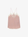 ZADIG & VOLTAIRE ZADIG&VOLTAIRE WOMEN'S PRIMEROSE CHRISTY LACE-TRIM SILK CAMISOLE TOP