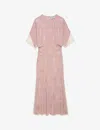 Zadig & Voltaire Rey Jacquard Wings Strass Midi Dress In Primerose