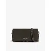 Zadig & Voltaire Womens Record Rock Python-embossed Wing-embellished Leather Clutch