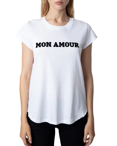 Zadig & Voltaire Woop Mon Amour Cotton Graphic T-shirt In White