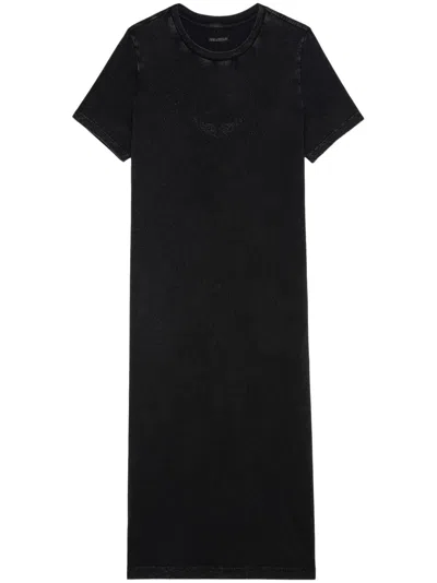 Zadig & Voltaire Zaid Midi Dress In Carbone