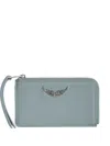 Zadig & Voltaire Zip Wallet In Blue