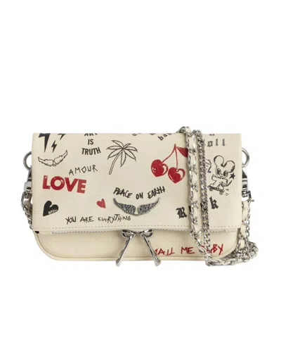 Zadig & Voltaire Zippered Shoulder Bag In Nude