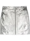 Zadig & Voltaire Jinette Leather Mini Skirt In White