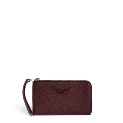 Zadig & Voltaire Zv Card Card Holder In Burgundy