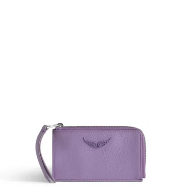 Zadig & Voltaire Wings-plaque Leather Cardholder In Glow