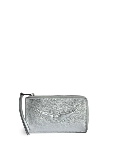 Zadig & Voltaire Zv Card Holder In Silver