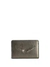 Zadig & Voltaire Zv Leather Wallter In Silver