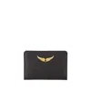 Zadig & Voltaire Zv Pass Logo-plaque Leather Cardholder In Black