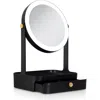 Zadro Back-to-school Led Lighted Makeup Mirror With Tray & Drawer In Black