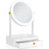Zadro Back-to-school Led Lighted Makeup Mirror With Tray & Drawer In White