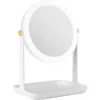 Zadro Back-to-school Lighted Makeup Mirror With Accessory Tray & Phone Holder In White
