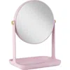 Zadro Back-to-school Makeup Mirror With Accessory Tray & Phone Holder In Rose Quartz