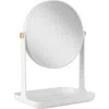 Zadro Back-to-school Makeup Mirror With Accessory Tray & Phone Holder In White