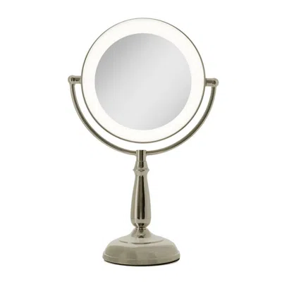 Zadro Classic Lighted Makeup Mirror With 10x/1x, Touch Control - Polished Nickel In Silver