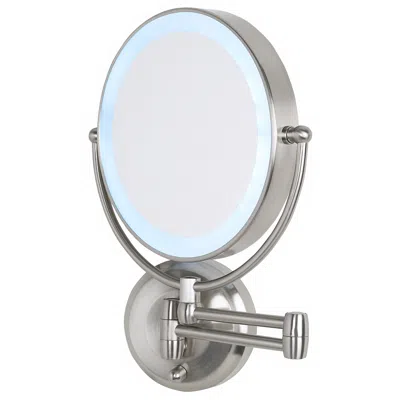 Zadro Cordless Adjustable Satin Nickel Wall Mount Led Lighted Makeup Mirror