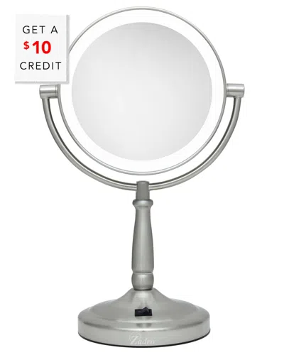 Zadro Cordless Dual-sided Led Lighted Mirror With $10 Credit In Metallic
