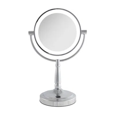 Zadro Cordless Led Lighted Makeup Mirror With 10x/1x - Chrome In Silver