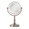 Zadro Cordless Led Lighted Makeup Mirror With 10x/1x - Rose Gold In Gold