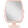 Zadro Geo Makeup Mirror With Magnification In Rose Quartz