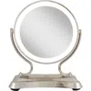 Zadro Glamour Lighted Makeup Mirror With 5x/1x Magnification In Polished Nickel