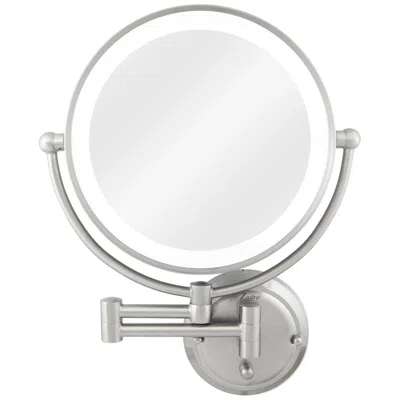 Zadro Glamour Satin Nickel Hardwire Lighted Makeup Wall Mirror