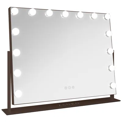 Zadro Hollywood Matte Chocolate 15-light Led Horizontal Makeup Mirror