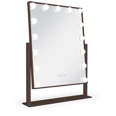Zadro Hollywood Matte Chocolate 15-light Led Vertical Makeup Mirror