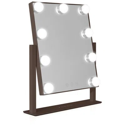 Zadro Hollywood Matte Chocolate 9-light Led Vertical Makeup Mirror