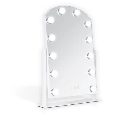 Zadro Hollywood Matte White 12-light Led Vanity Makeup Mirror