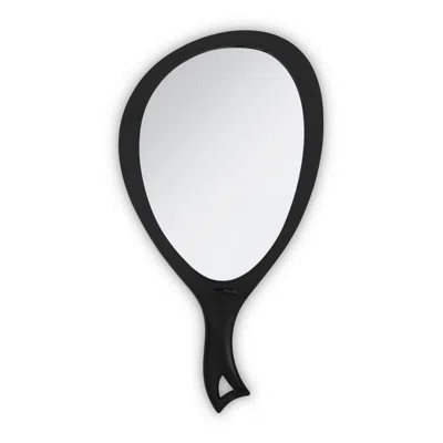 Zadro Large Teardrop Handheld Mirror With Curved Handle - Black