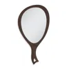 Zadro Large Teardrop Handheld Mirror With Curved Handle - Chocolate In Brown